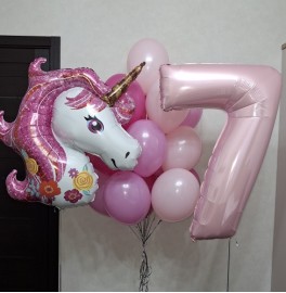 Набор шаров на 7 лет "Единорог"